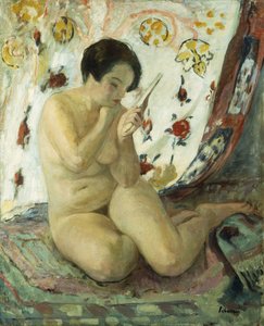 Akt mit Spiegel, 1925-1930 von Henri Lebasque