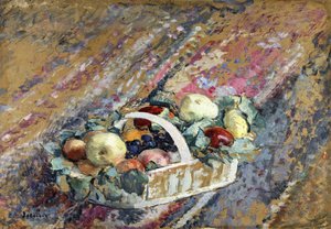 Stillleben mit einem Korb voller Früchte von Henri Lebasque