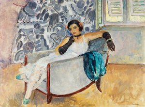 Frau mit schwarzen Handschuhen von Henri Lebasque