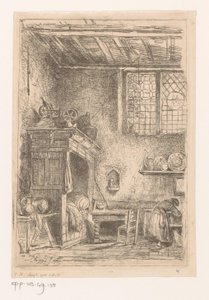 Flämisches Interieur mit Alkoven von Henri Leys (baron)