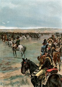 Vorbeigaloppieren vor dem Kaiser von Henri Louis Dupray
