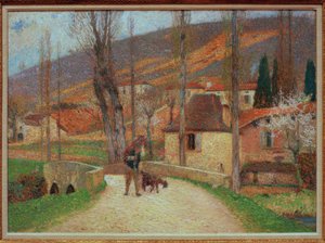 Bauer betritt das Dorf von Henri Martin