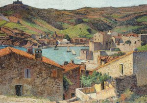 Das Dorf Collioure mit Blick auf den Hafen