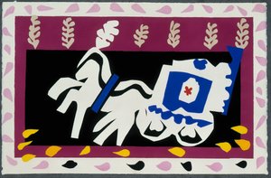 Das Begräbnis des Pierrot. Aus „Jazz“. Tafel X. S. 70/71 von Henri Matisse