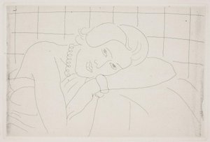 Frau, die den Kopf auf den Arm stützt. Halbfigur von Henri Matisse