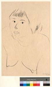 Die schwarzen Augen (Nackte Frau, als Brustbild, von vorn) von Henri Matisse