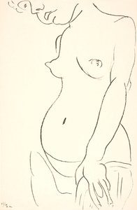 Nackte Frau als Halbfigur im Dreiviertelprofil nach links. Der obere Teil des Kopfes ist beschnitten von Henri Matisse
