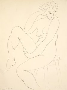 Akt auf einem Hocker sitzend von Henri Matisse