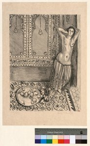 Stehende Odaliske mit einem Tablett voller Früchte von Henri Matisse