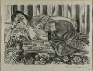 Odaliske in roten Satin-Pantalons von Henri Matisse