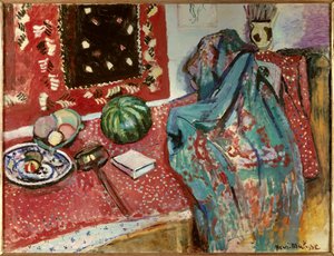 Stillleben mit rotem Teppich 1906