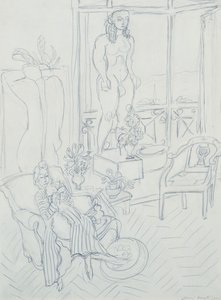 Frau in einem Innenraum; Hotel Regina, Cimiez, Nizza von Henri Matisse