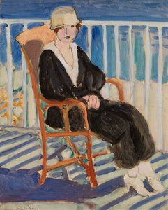 Junges Mädchen auf einem Balkon über dem Ozean von Henri Matisse