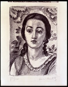 Junges Mädchen mit braunen Locken von Henri Matisse