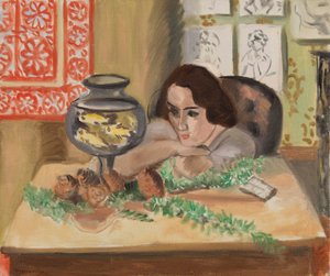 Junge Frau vor einem Aquarium von Henri Matisse