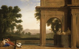 Klassische Landschaft mit Figuren