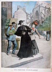 Ein katholischer Priester wird von einer Frau auf der Straße erstochen, Frankreich