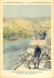 Ereignisse in Madagaskar: Die Eroberung von Mevatanana, Illustration aus Le Petit Journal, 30. Juni 1895 von Henri Meyer
