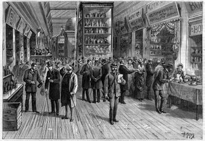 Lebensmittelausstellung auf den Champs-Elysées in Paris 1883 Zeichnung von Henri Meyer (1844-1899) von Henri Meyer