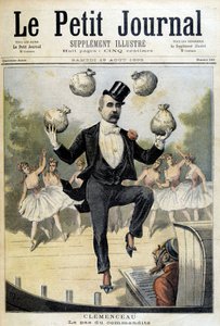 Georges Clemenceau jongliert mit den Pfund Sterling - in „Le Petite Journal“ vom 19.08.1893 von Henri Meyer