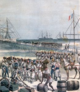 Landung der senegalesischen Truppen am neuen Kai in Cotonou, Benin, 1892