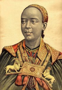 Porträt der Kaiserin von Abessinien und Äthiopien Taitou (Taytu Betul)