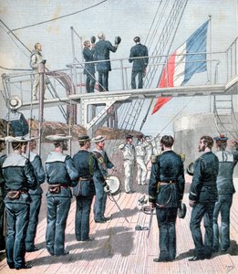 Gruß an die Flagge, französische Marineübungen, 1891 von Henri Meyer
