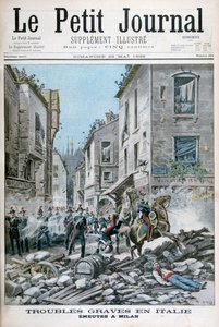 Schwere Unruhen und Ausschreitungen in Mailand, Italien, 1898 von Henri Meyer