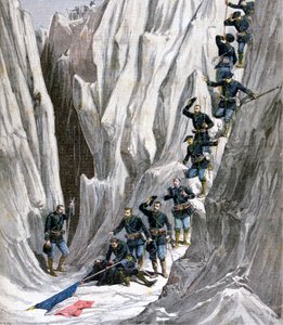 Die entdeckte Leiche von Leutnant Bujon, Französische Alpen, 1891