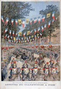 Zar Nikolaus II. von Russland und Präsident Felix Faure von Frankreich kommen in Nizza an, 1896 von Henri Meyer