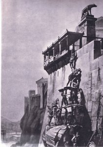 Die Gänse, die Rom retteten, aus MacMillan Schulposter, ca. 1950-60er Jahre (Lithografie)