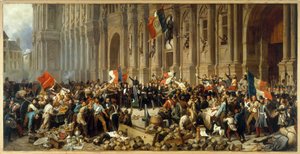 Lamartine verweigert die rote Fahne vor dem Hôtel de Ville, circa 1848