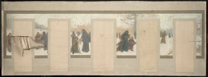 Skizze für das Rathaus von Bagnolet: Winterlandschaft von Henri Rachou