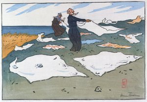 Bretonische Wäscherinnen am Meer, ca. 1900 von Henri Rivière