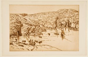 Segelboot in einer Bucht von Henri Rivière