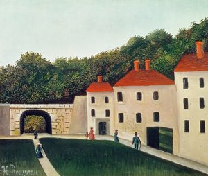Landschaft mit einem Bogen und drei Häusern, 1907