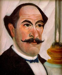 Selbstbildnis bei der Lampe
