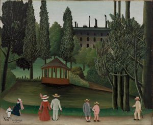 Blick auf den Montsouris-Park, der Kiosk von Henri Rousseau