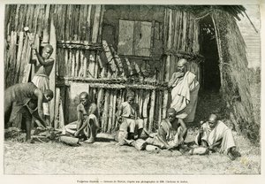 Abessinische Schmiede. Gravur von Thiriat, nach einer Fotografie, zur Illustration der Geschichte „Reise nach Choa (Südliches Abessinien)“