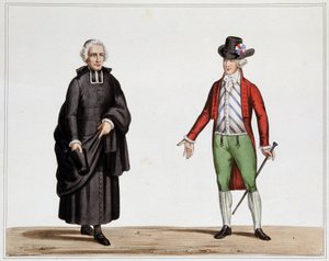 Ein Abgeordneter des Klerus und ein Mann in Mode aus dem September 1789 von Henri Villain