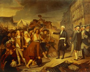 Bürgermeister Kervegan von Nantes stoppt einen Bauernaufstand an der Zollschranke im Jahr 1790