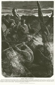 Julius Caesar, verkleidet als Sklave, enthüllt seine Identität der Besatzung eines Bootes, das während der Überquerung der Adria in einen Sturm geriet, 48 v. Chr.