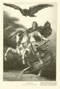 Julius Caesar zu Pferd mit einem kaiserlichen Adler über ihm von Henri de (after) Montaut