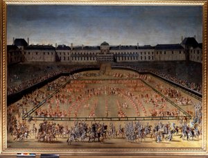 Der große Karussell von Ludwig XIV. im Hof der Tuilerien in Paris zur Feier der Geburt des Dauphins (1.11.1661), 5. Juni von Henri de Gissey