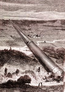 Die Riesengeschützkanone von J. T. Maston, "Von der Erde zum Mond" von Jules Verne von Henri de Montaut