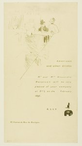 Einladung für Herrn und Frau Alexandre Natanson von Henri de Toulouse-Lautrec