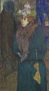 Jane Avril am Eingang zum Moulin Rouge, ca. 1892