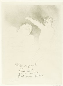 Porträt von Marcelle Lender und Albert Brasseur im Varieté von Henri de Toulouse Lautrec (signed by artist)