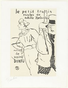 Frau als Laufmädchen und Mann mit Hut
