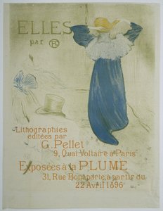 Plakat für die Ausstellung der Serie Elles von Toulouse-Lautrec bei La Plume